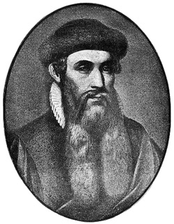 (c. 1398–1468), inventor of the European technology of printing with movable type.